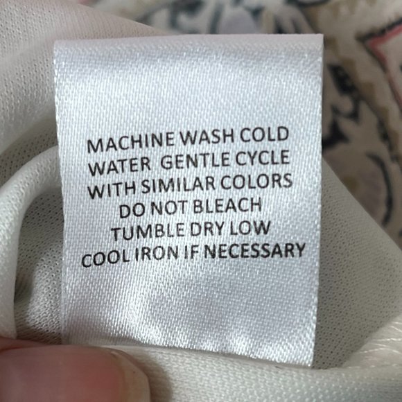 👗 AS U WISH | Flowy Pink and Navy Paisley Floral Chiffon Dress | Size M - Picture 9 of 11